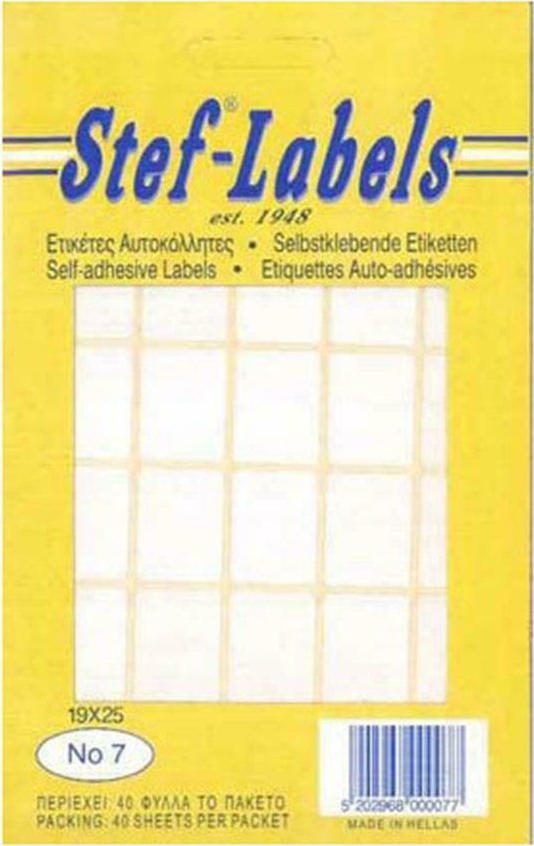Ετικέτες αυτοκόλλητες 19x25mm (πακέτο 40φυλ.) Νο7