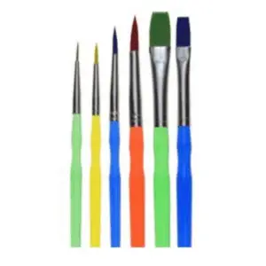 Πινέλα συνθετικά σετ 6τεμ. χρωματιστή λαβή