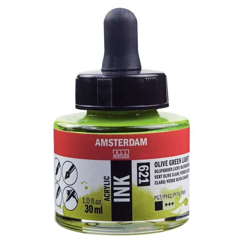 Royal Talens Amsterdam Acrylic Ink 30ml Olive Green Light 621
