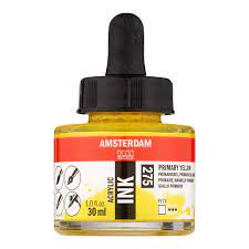 Royal Talens Amsterdam Acrylic Ink 30ml Primary Yellow 275