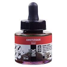 Royal Talens Amsterdam Acrylic Ink 30ml Burnt Umber 409