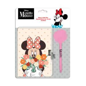 Ατζέντα Minnie Με Κλειδί 60Φ 12x18cm & Στυλό Pom Pom