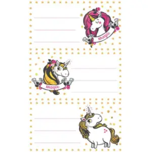 Ετικέτες Σχολικές BSB Απλές Unicorn 8x12,5εκ. (3 φύλλα)