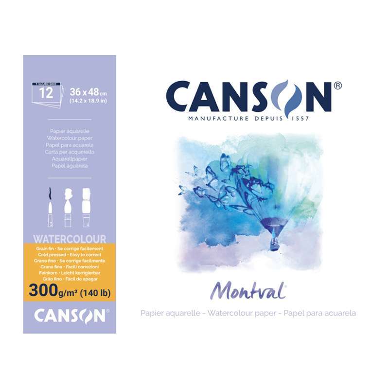 Μπλοκ Canson Montval Aqua 36x48cm 300gr 12Φ Cold Press