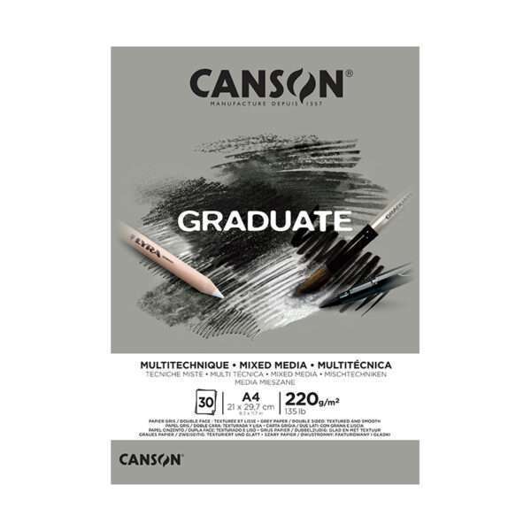 Μπλοκ Canson Graduate Drawing Grey Α4 220gr 30φ