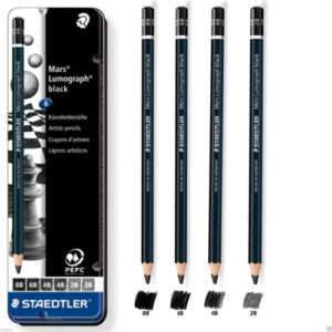 Μολύβια Σχεδίου Mars Lumograph Black 6τεμ Staedtler