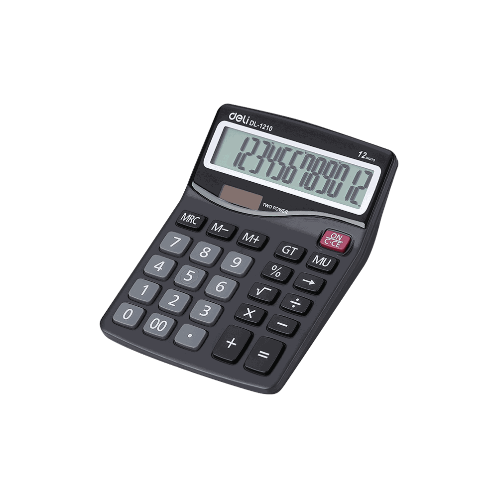 Αριθμομηχανή Deli 12 Ψηφίων 15.7x12x4.6cm Smart E1210 Μαύρη