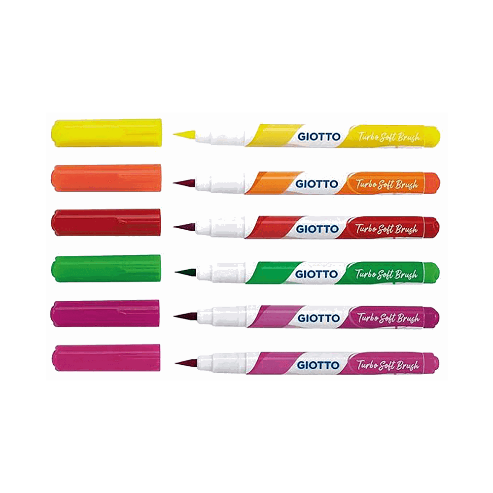 Μαρκαδόροι Brush Giotto Turbo Soft 6τεμ. Fluo - Image 2