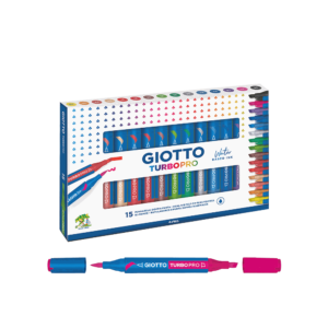 Μαρκαδόροι Giotto Διπλή Μύτη Turbo Pro 15τεμ.