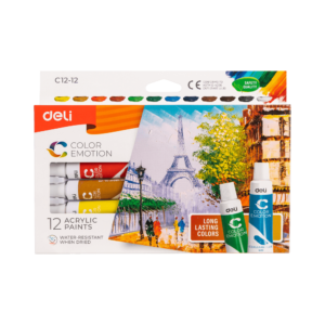 Ακρυλικά Deli Color Emotion 12τεμ x 12ml