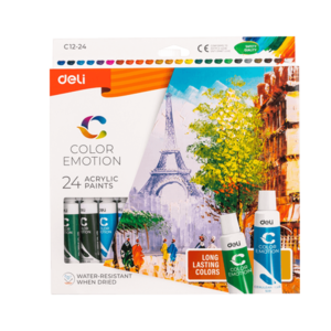 Ακρυλικά Deli Color Emotion 24τεμ x 12ml