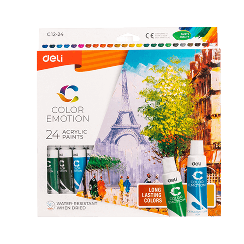 Ακρυλικά Deli Color Emotion 24τεμ x 12ml