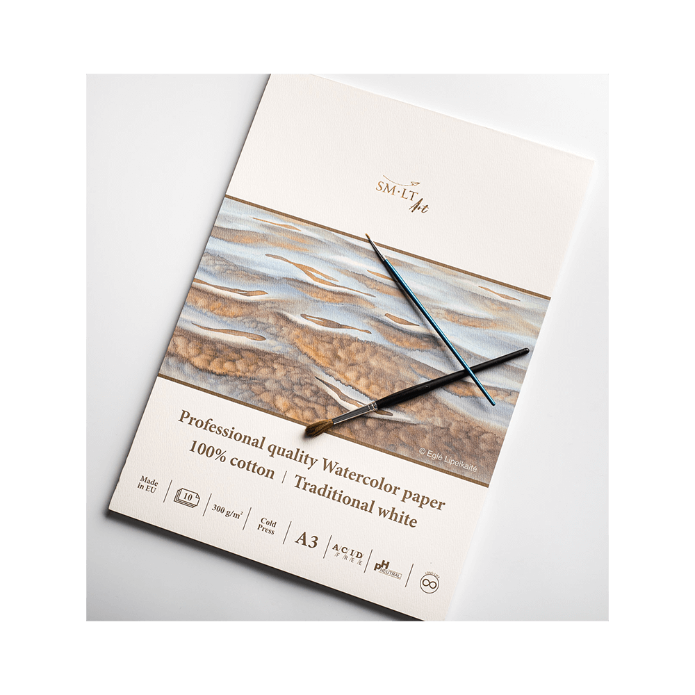 Μπλοκ Ακουαρέλας SMLT Art 10 Φύλλα Α3 300gsm - Image 2