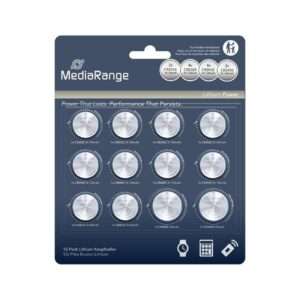 MediaRange Lithium Coin Cells Assorted set Pack 12 (MRBAT139)