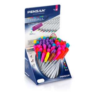 Στυλό Pensan Διαρκείας Triball 1.0mm Assorti Fluo 60τεμ.