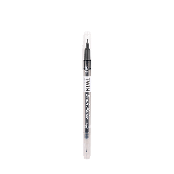 Μαρκαδόρος Διπλός Writech Σχεδίου 0.4mm & Brush Μαύρο