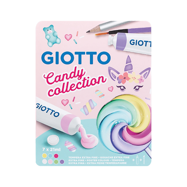 Τέμπερες Giotto 7 Χρώματα 21ml Με Μολύβι & Πινέλο Candy - Image 3