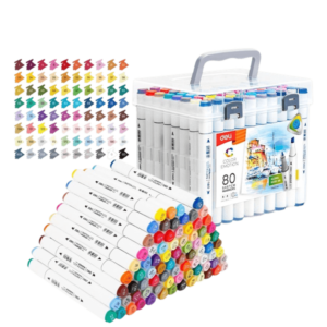 Μαρκαδόροι Οινοπνεύματος Διπλή Μύτη 80 Χρώματα Color Emotion