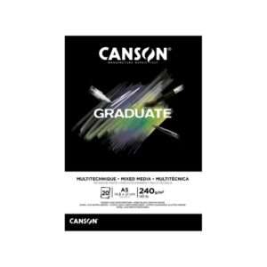 Μπλοκ Canson Graduate Mixed Media Black Α5 240gr 20Φ