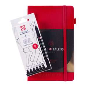 Royal Talens Pigment Fineliner Set 6 & Ruled Journal 13x21cm