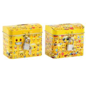 Κουμπαράς Μεταλλικός Smiley 9x6x8εκ.