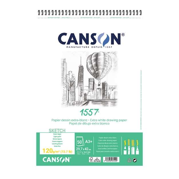 Μπλοκ Canson 1557 SP Dessin Α3 120gr 30Φ
