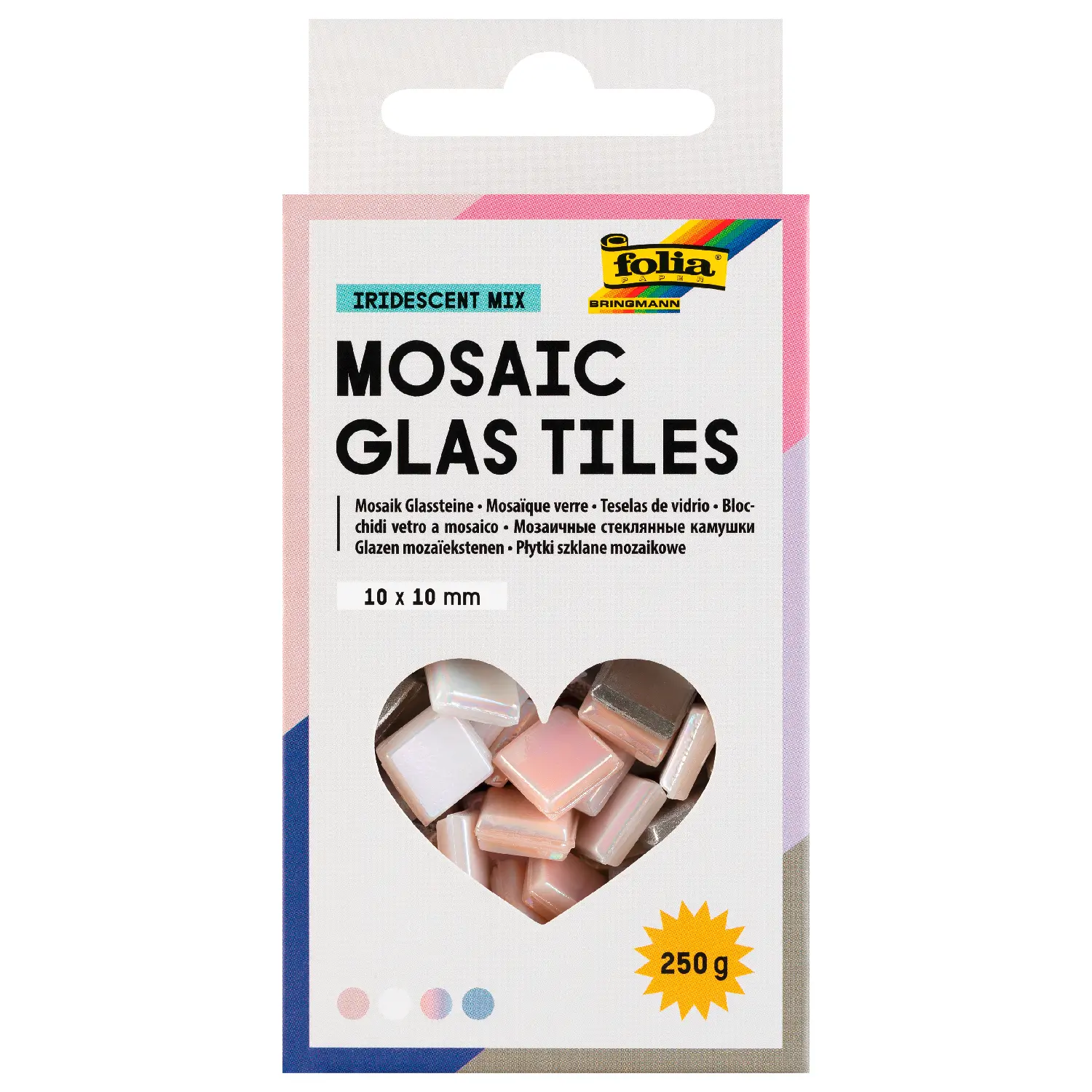 Ψηφίδες Μωσαϊκού 10x10mm 250gr 300τεμ. Μix Χρώματα