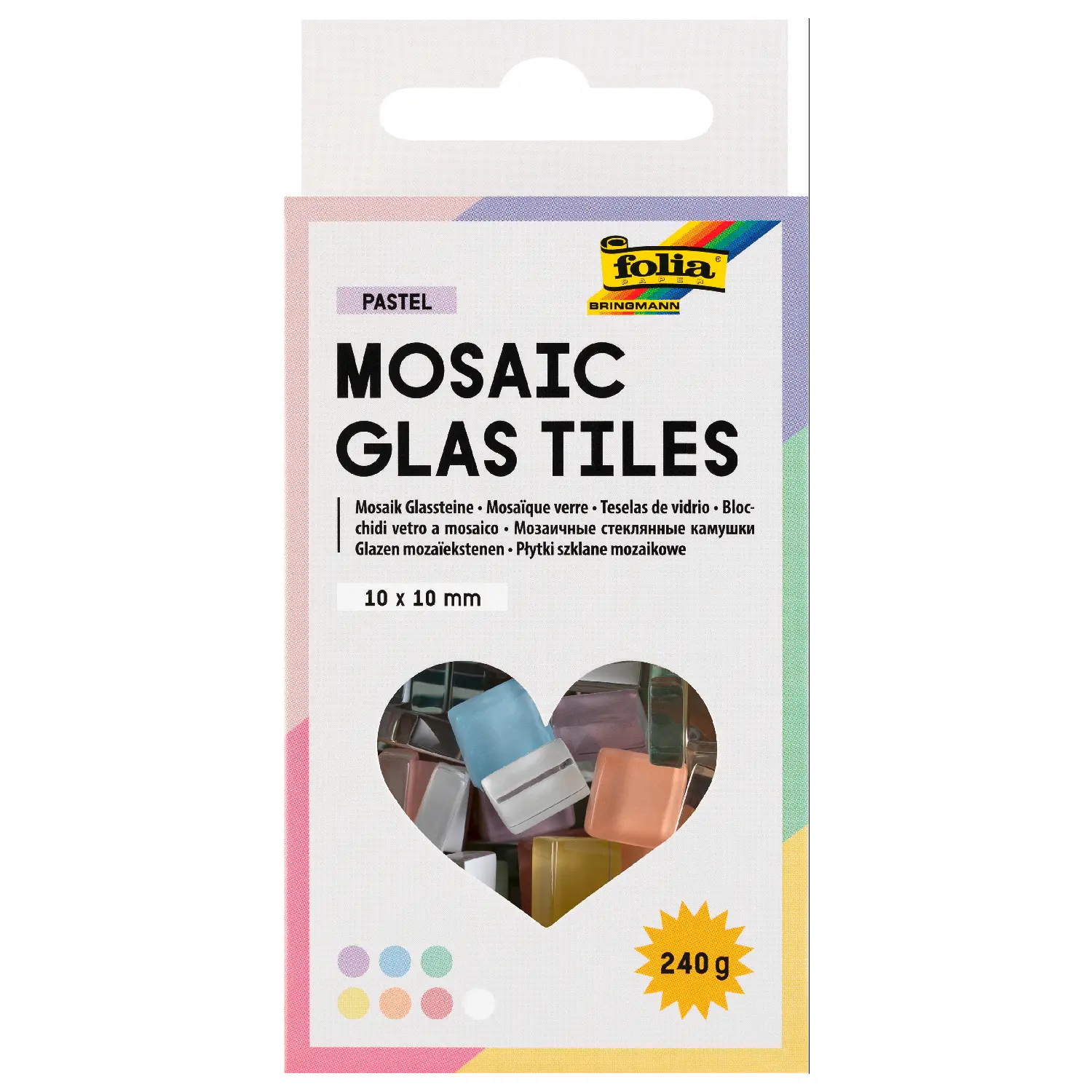 Ψηφίδες Μωσαϊκού 10x10mm 240gr 300τεμ. Pastel Χρώματα