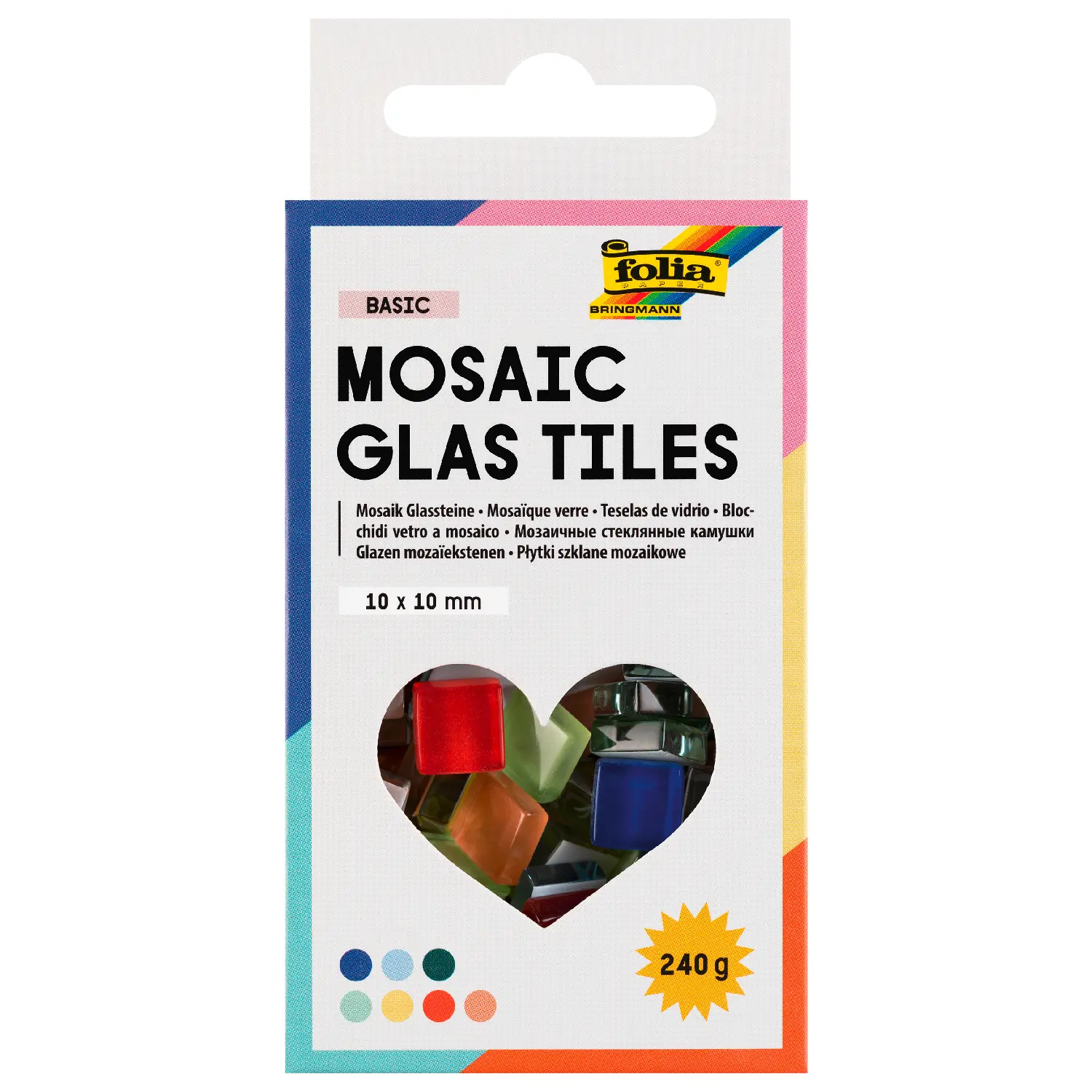 Ψηφίδες Μωσαϊκού 10x10mm 240gr 300τεμ. Βασικά Χρώματα