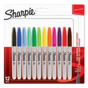 Μαρκαδόροι Permanent Sharpie Fine 0.9mm Σετ 12τεμ.