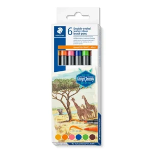 Μαρκαδόροι Ακουαρέλας Διπλή Μύτη Staedtler Africa 6τεμ.