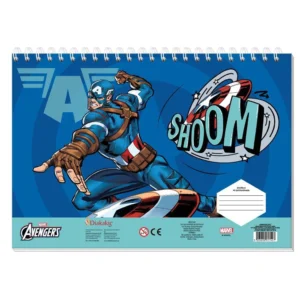 Μπλοκ Ζωγραφικής Captain America 2 Σχέδια 23x33cm 40Φ Αυτ/τα+Στένσιλ