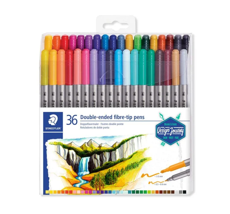 Μαρκαδόροι Σχεδίου με Διπλή Μύτη Staedtler 36τεμ.